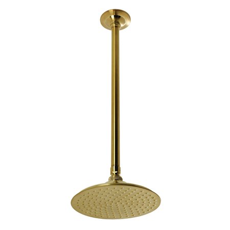 SHOWERSCAPE K236K27 7-3/4 Inch Showerhead with 17-Inch Ceiling Mount Shower Arm, Brushed Brass K236K27